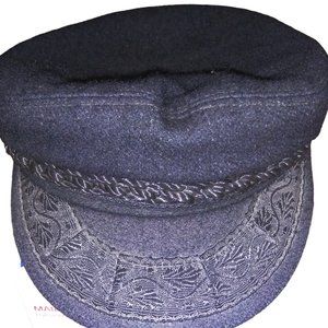 VTG Authentic Woolen Greek Fisherman Black Wool Hat-MADE IN GREECE- Size 7.5